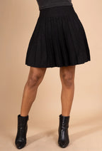 High-waisted pleated skirt, elegant flared cut