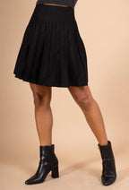 High-waisted pleated skirt, elegant flared cut