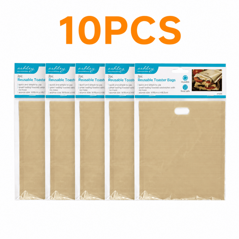 10PCS Reusable Toaster Bag Large Non Stick Toastie Toast Sandwich Pocket Bags