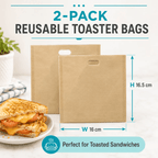 10PCS Reusable Toaster Bag Large Non Stick Toastie Toast Sandwich Pocket Bags