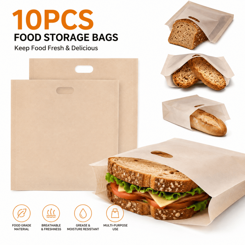 10PCS Reusable Toaster Bag Large Non Stick Toastie Toast Sandwich Pocket Bags