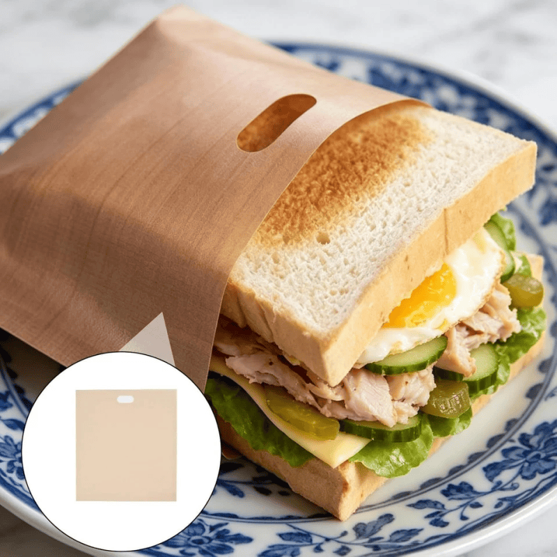 10PCS Reusable Toaster Bag Large Non Stick Toastie Toast Sandwich Pocket Bags