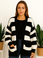 Knitted Balloon Sleeve Cropped Cardigan