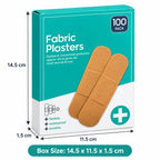 200 Fabric Plasters Assorted Sizes Waterproof Breathable First Aid Bandages 100pcs per pack