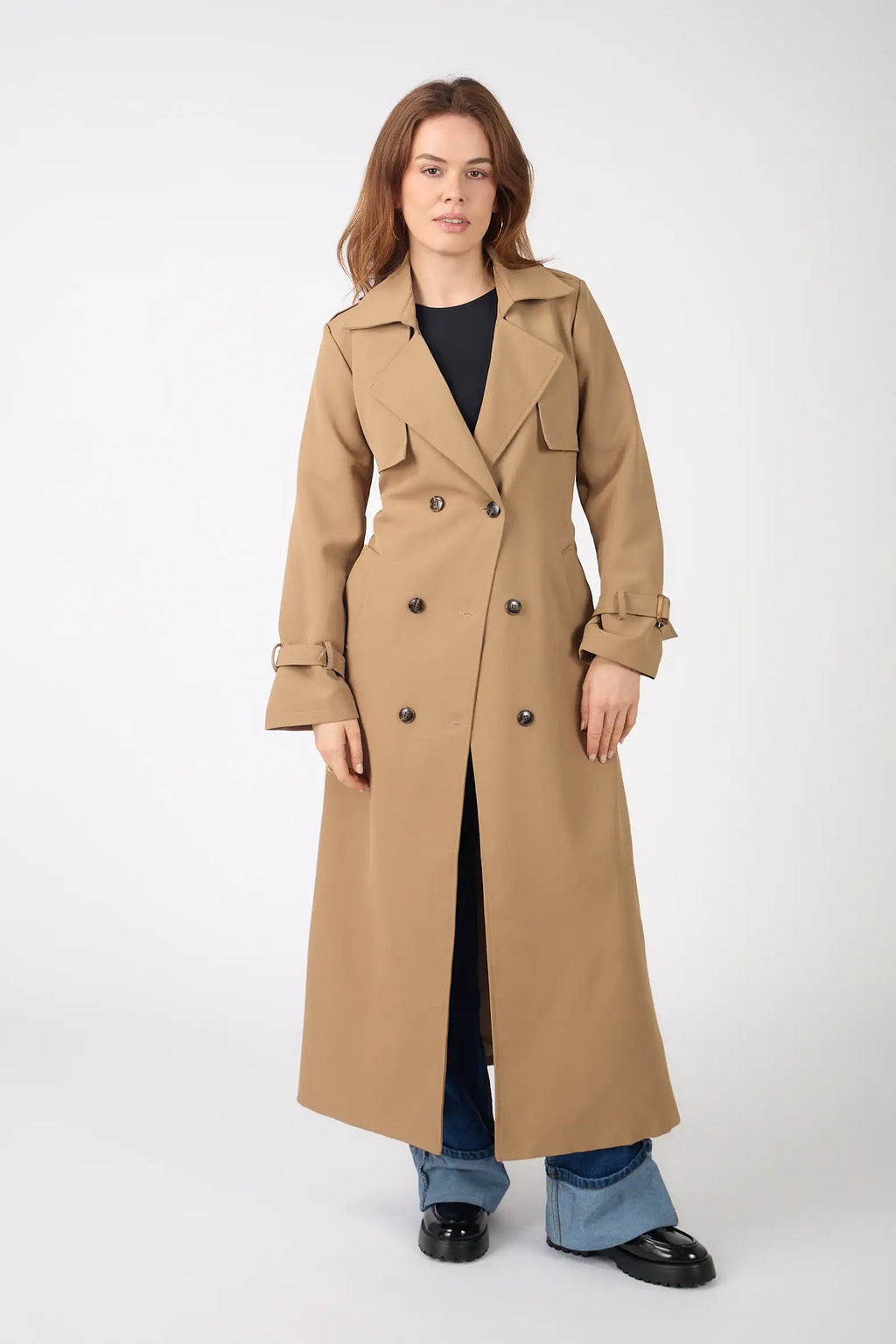 ALTHEA Trench Coat – Long Elegant Belted