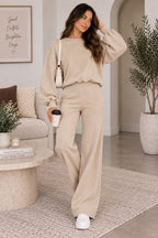 Balloon Sleeve Hooded Jumper & Flared Trouser Co-Ord Set
