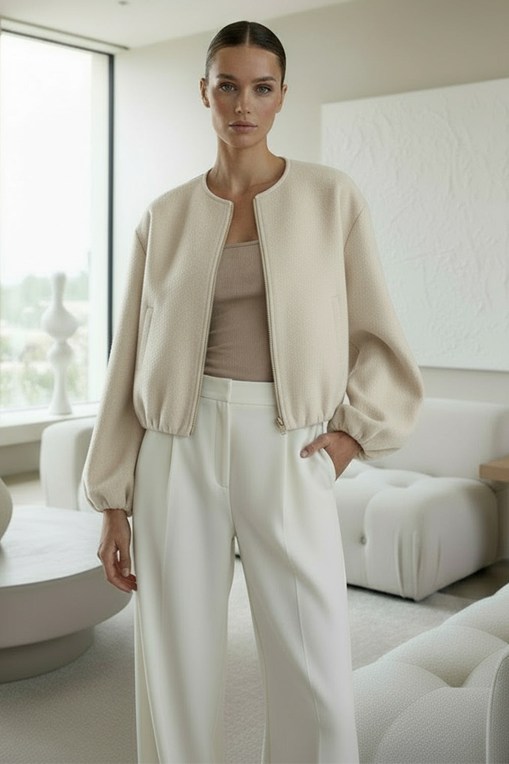 Stylish Zip Up Bomber Jacket