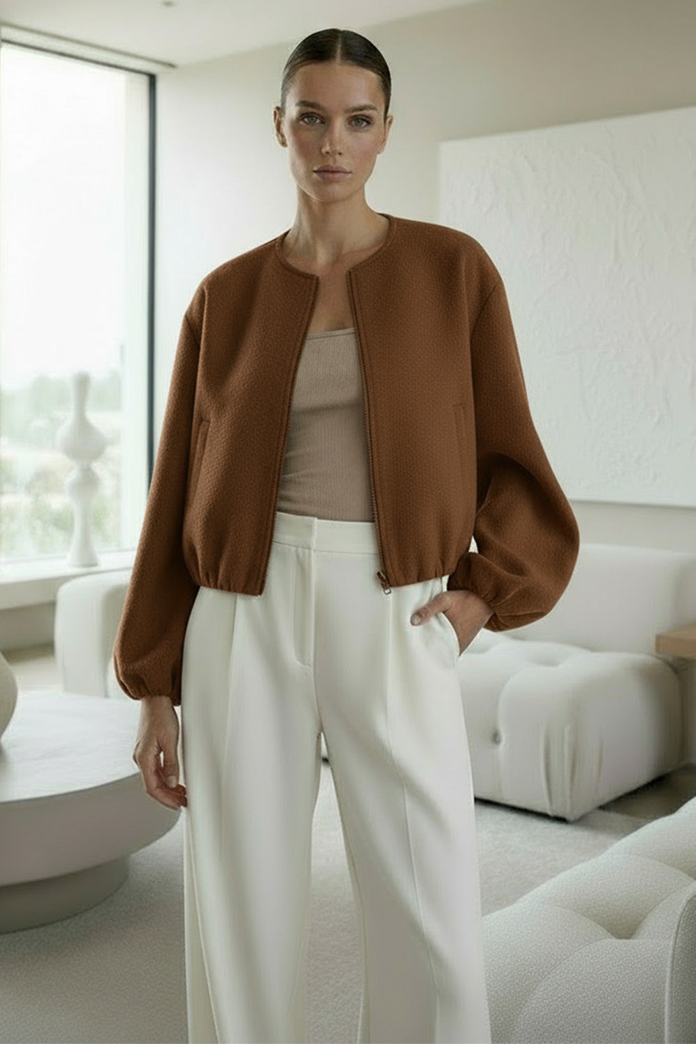 Stylish Zip Up Bomber Jacket