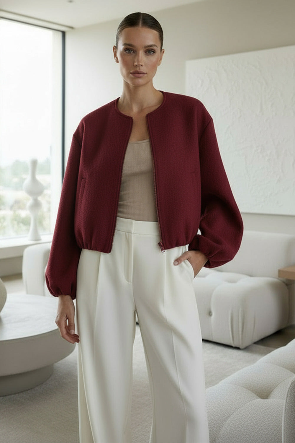 Stylish Zip Up Bomber Jacket