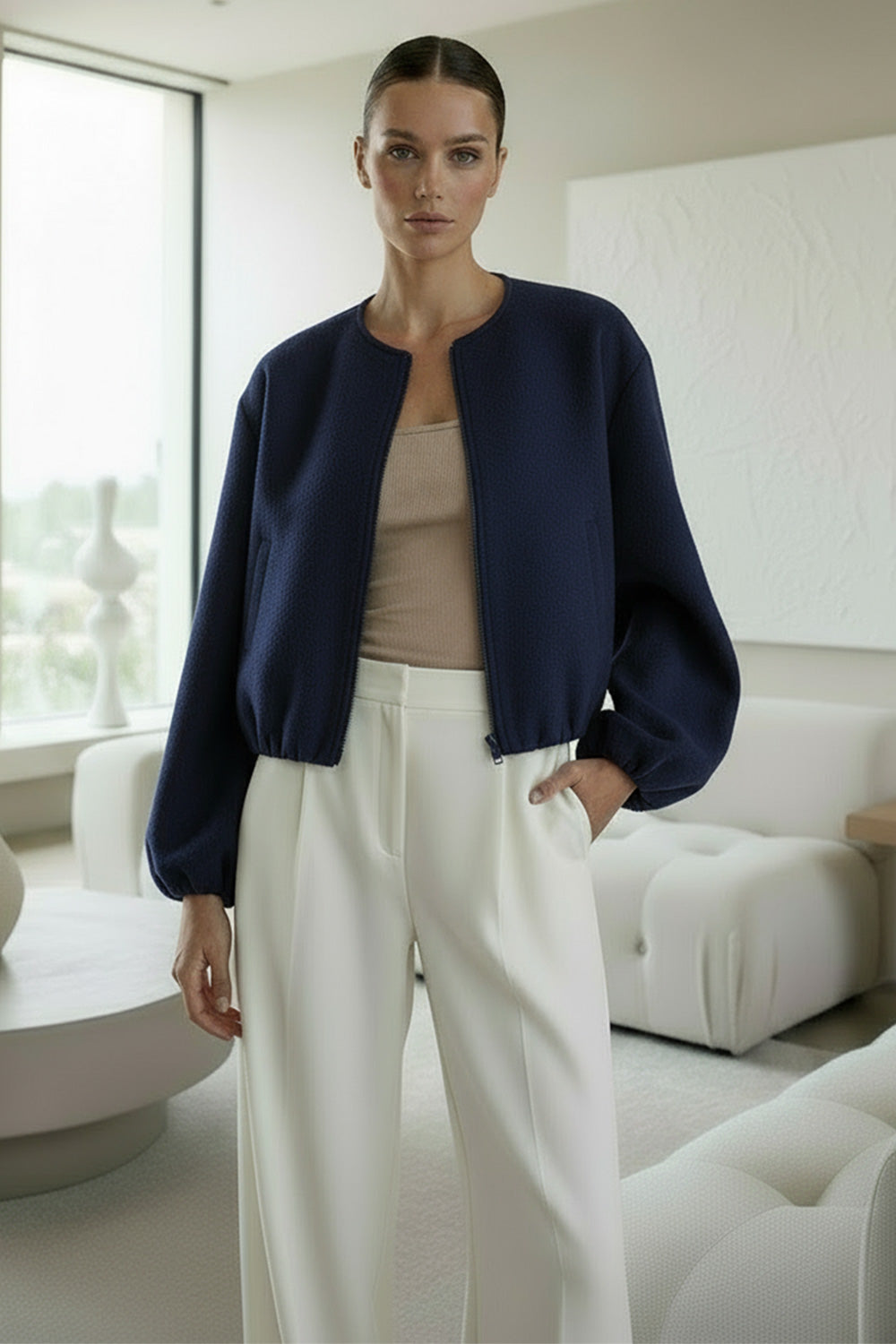 Stylish Zip Up Bomber Jacket