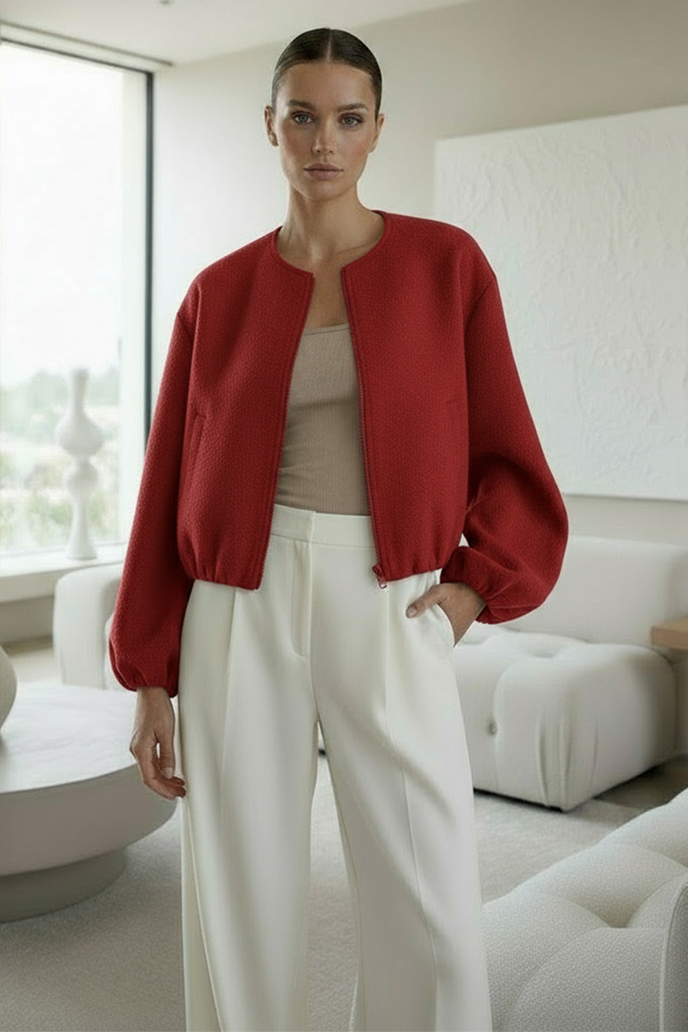 Stylish Zip Up Bomber Jacket