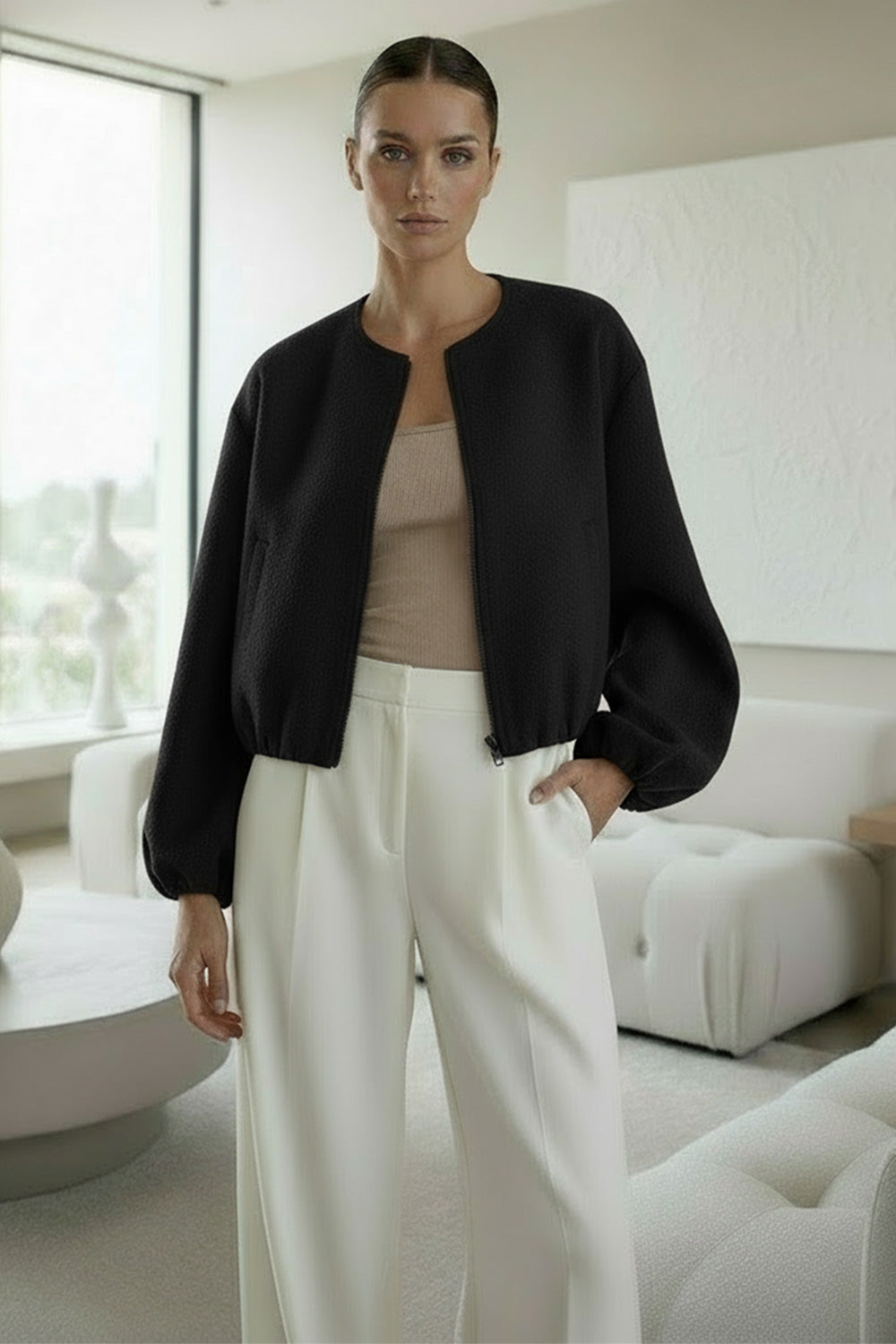 Stylish Zip Up Bomber Jacket