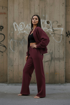 Bomber New Style Oversized Fleece Zipper and Wide Leg Tracksuit