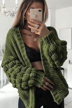 Bubble Sleeves Stylish Knitted Cardigan