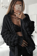 Bubble Sleeves Stylish Knitted Cardigan