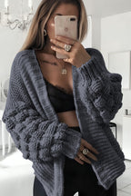 Bubble Sleeves Stylish Knitted Cardigan