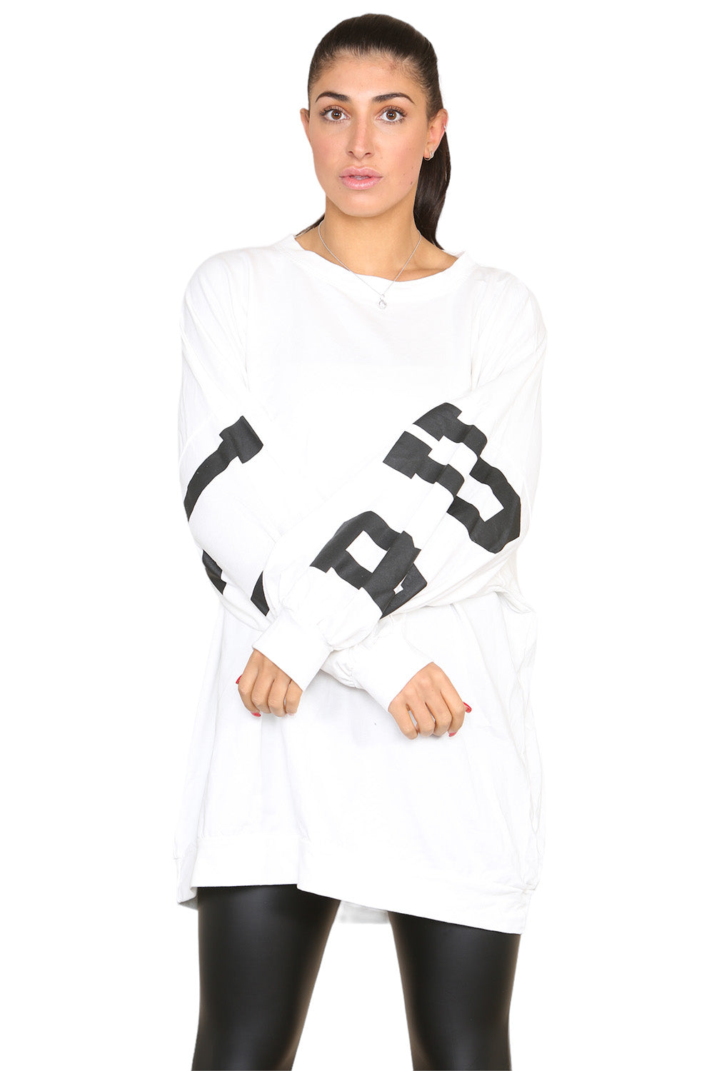 Buffalo Slogan Print Oversized Jumper Dress - AX Labels