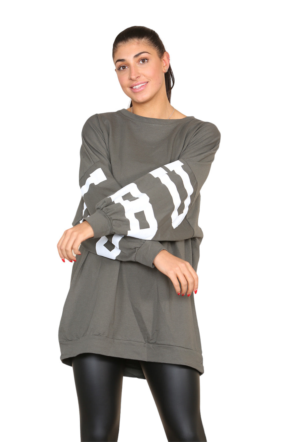 Buffalo Slogan Print Oversized Jumper Dress - AX Labels