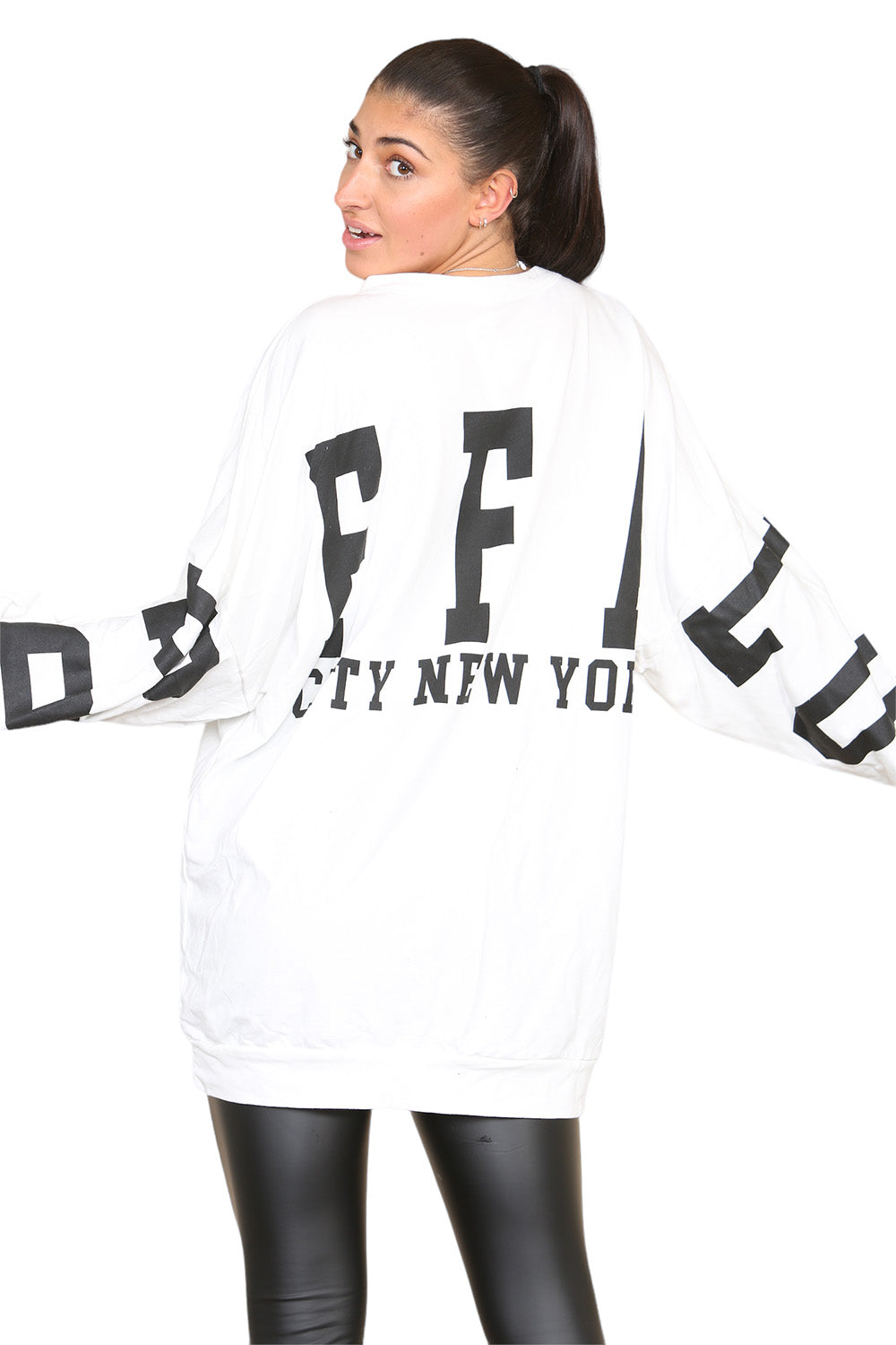 Buffalo Slogan Print Oversized Jumper Dress - AX Labels