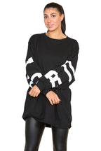 Buffalo Slogan Print Oversized Jumper Dress - AX Labels