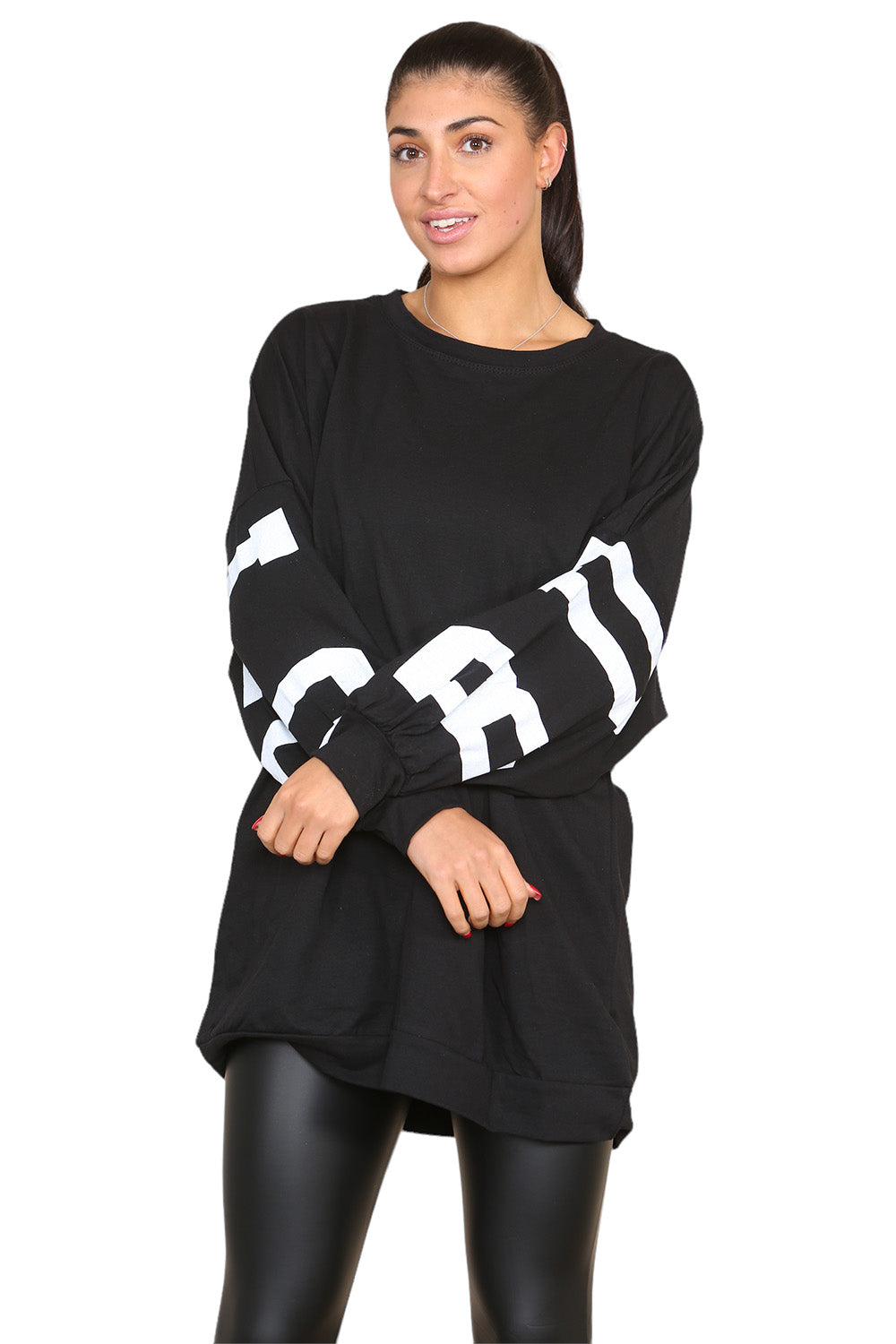 Buffalo Slogan Print Oversized Jumper Dress - AX Labels