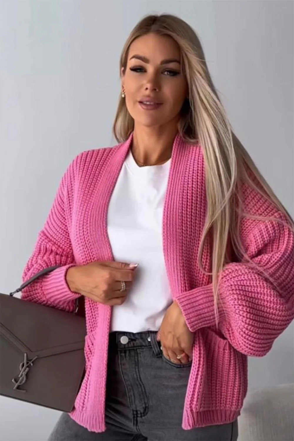 Crop Balloon Pocket Cardigan - AX Labels