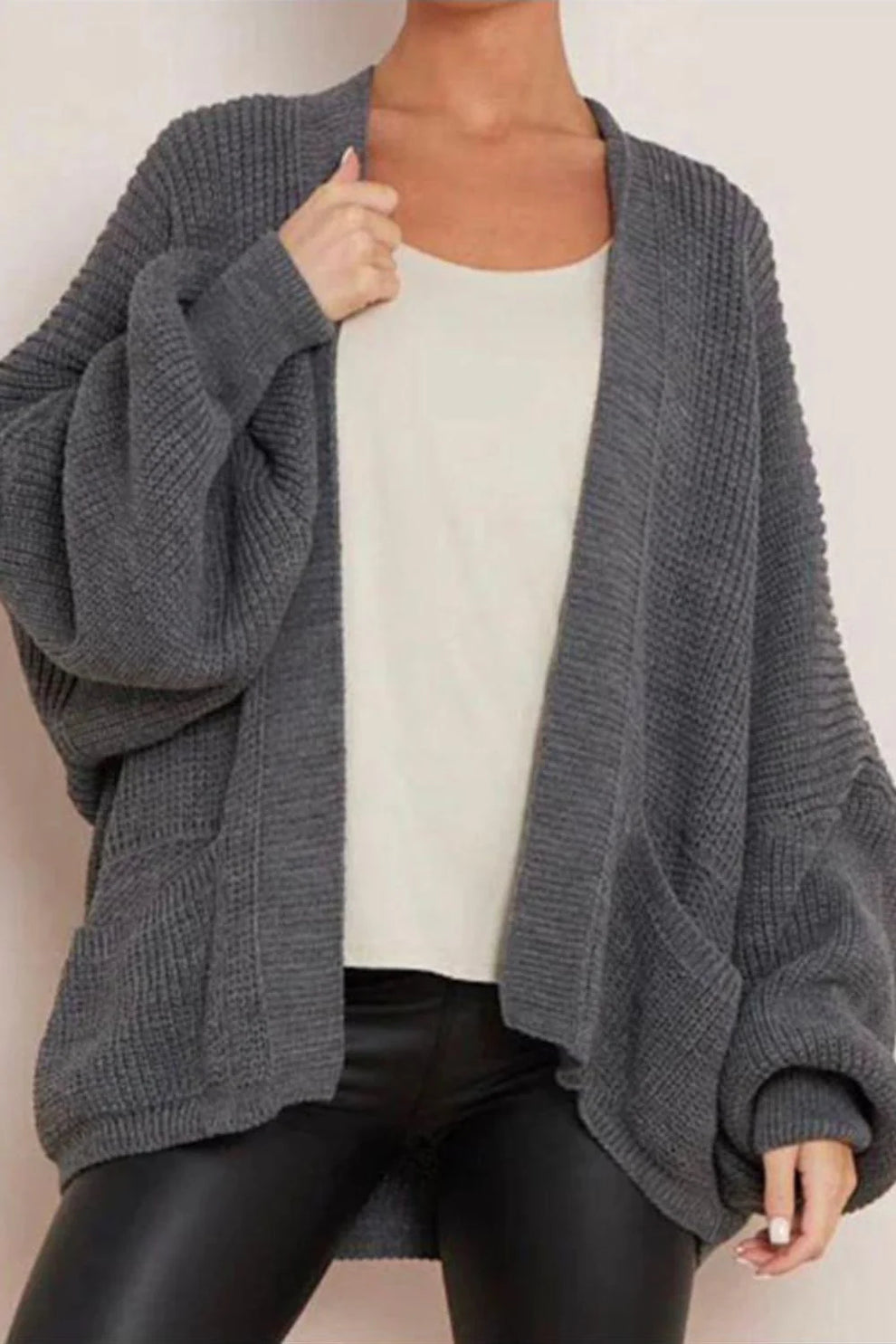 Crop Balloon Pocket Cardigan - AX Labels