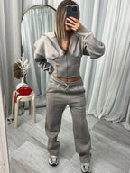 Cropped Zip Hoodie & Trouser Set