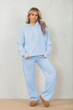 Cross Patched Oversized Hoodie and Joggers Tracksuit