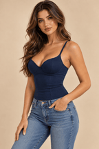Cupped Corset Bra Top