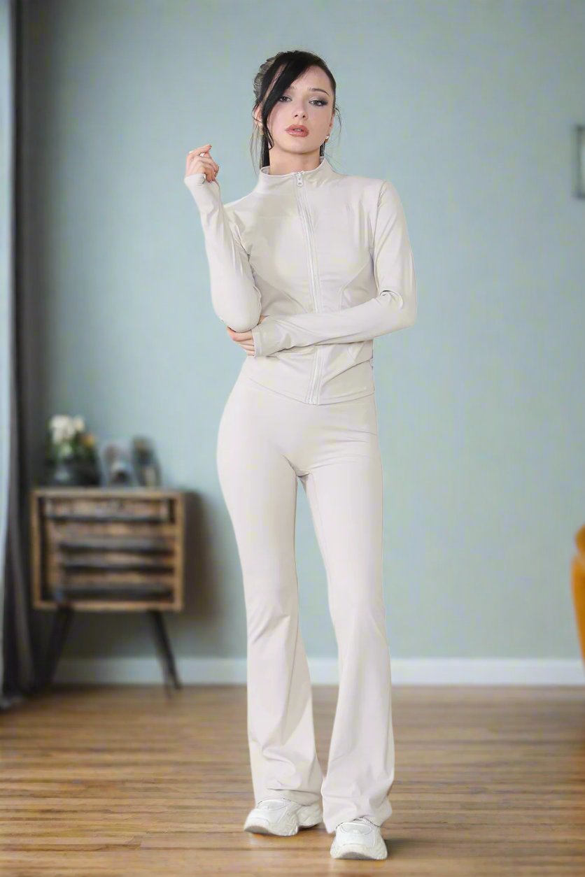 Fitted Active Yoga Lightweight Top Zip Up Workout Jacket - AX Labels