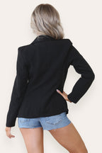 Fitted Linned Double Gold Button Collared Blazer Jacket - AX Labels