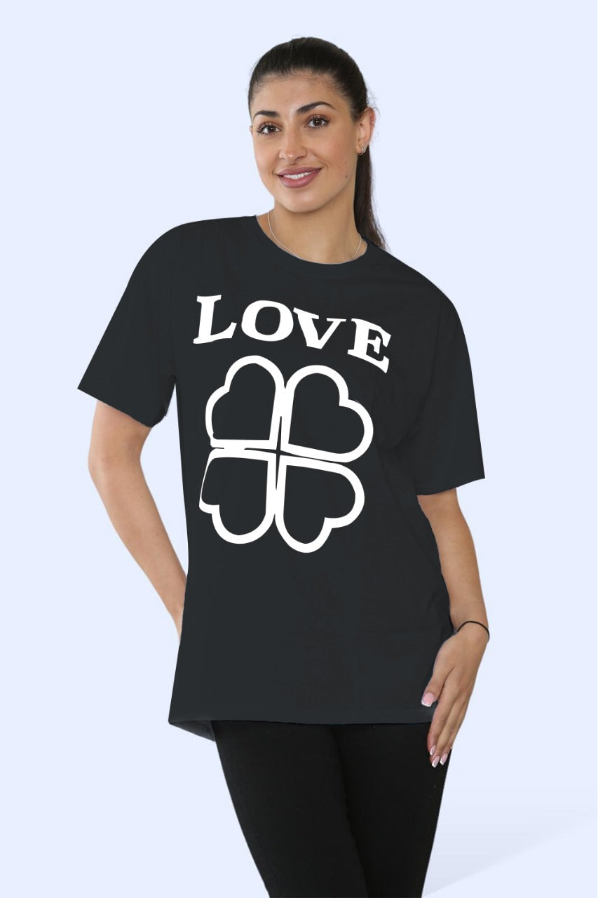 Ladies Love Printed Short Sleeve T-Shirt Top - AX Labels