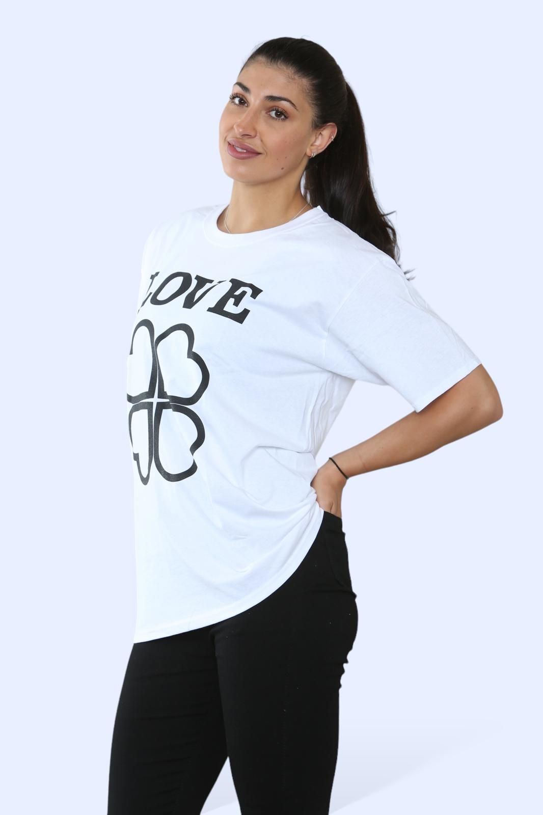 Ladies Love Printed Short Sleeve T-Shirt Top - AX Labels