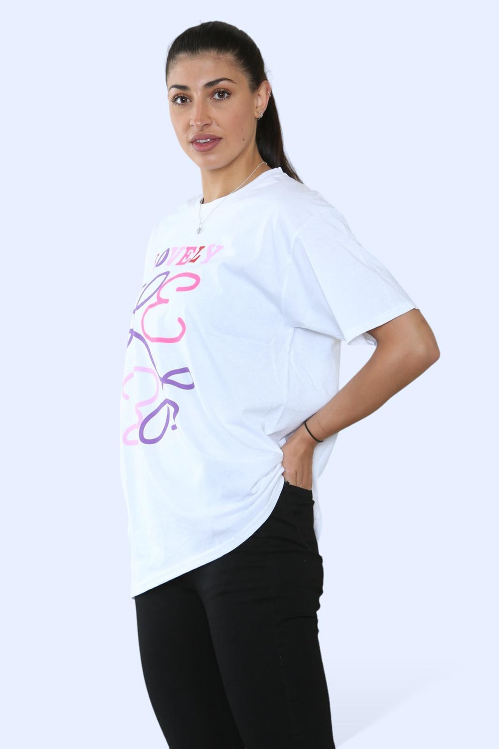 Ladies Lovely Printed Short Sleeve T-Shirt Top - AX Labels