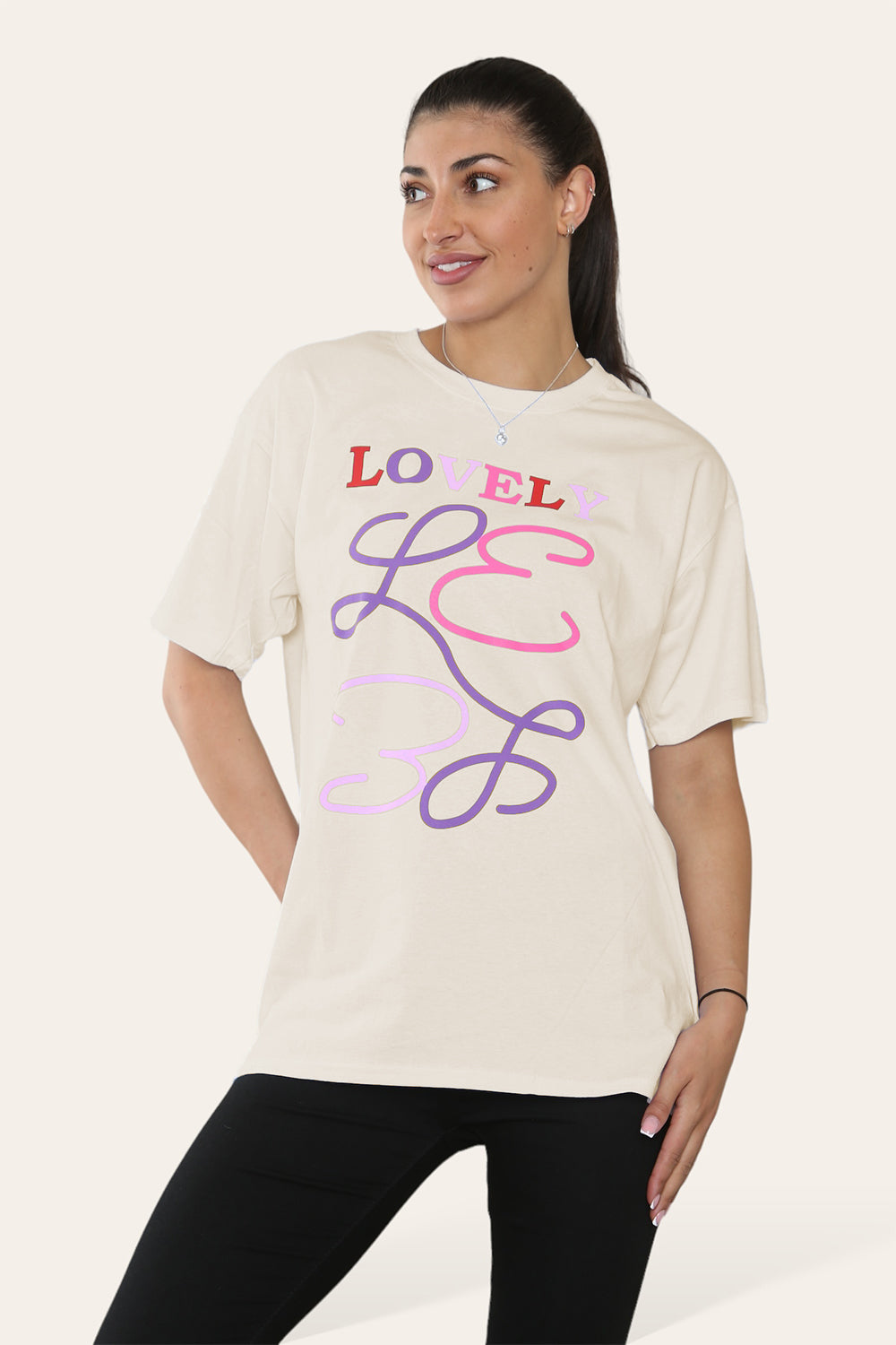 Ladies Lovely Printed Short Sleeve T-Shirt Top - AX Labels