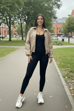 PU Bommer Jacket with Collar