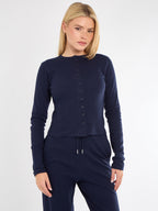 Ribbed Front Button Detail Top & Wide Leg Trouser Co-ord