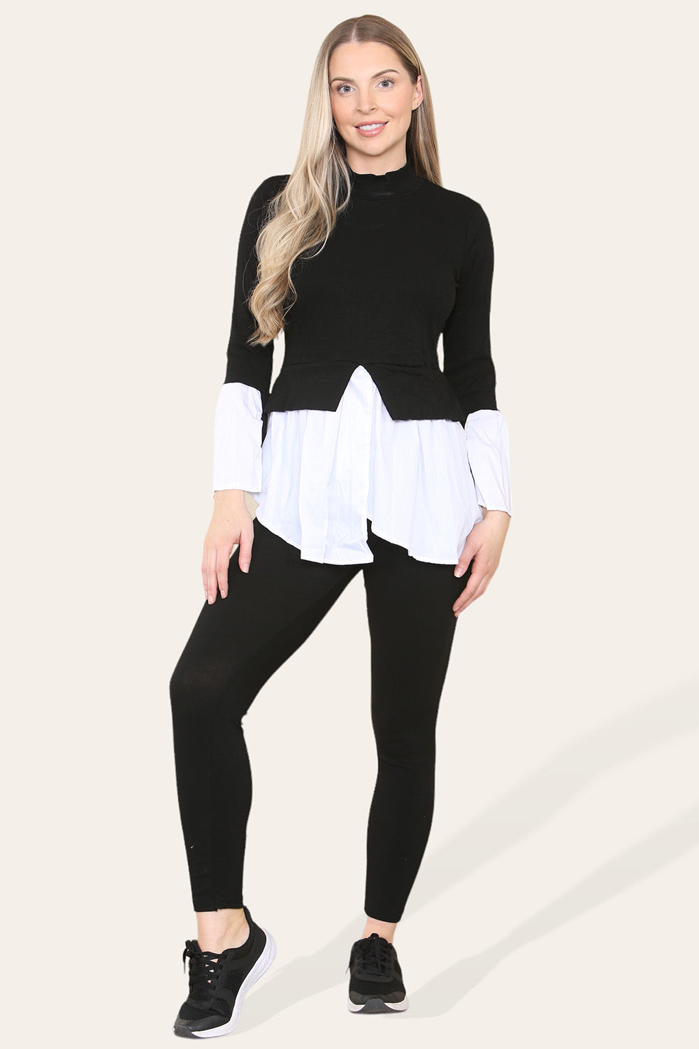 Ribbed Lounge Wear Flared Shirt and Leggings Co-Ord Set - AX Labels