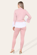 Ribbed Lounge Wear Flared Shirt and Leggings Co-Ord Set - AX Labels