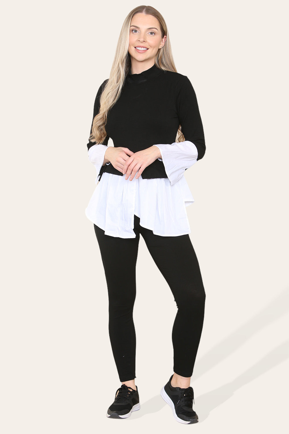 Ribbed Lounge Wear Flared Shirt and Leggings Co-Ord Set - AX Labels