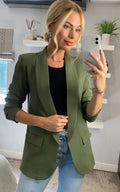 Ruched Sleeve Blazer