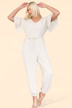 Ruffle Sleeves Frill Tie Jumpsuit - AX Labels