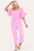 Ruffle Sleeves Frill Tie Jumpsuit - AX Labels