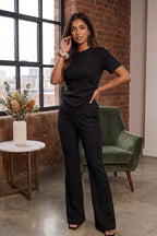 Side Cinched Flared Trousers Set