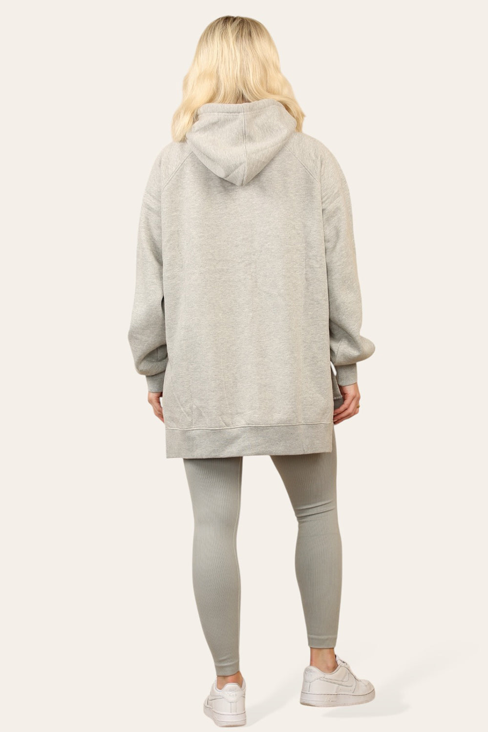 Side Split Front Pocket Over Size Hoodie