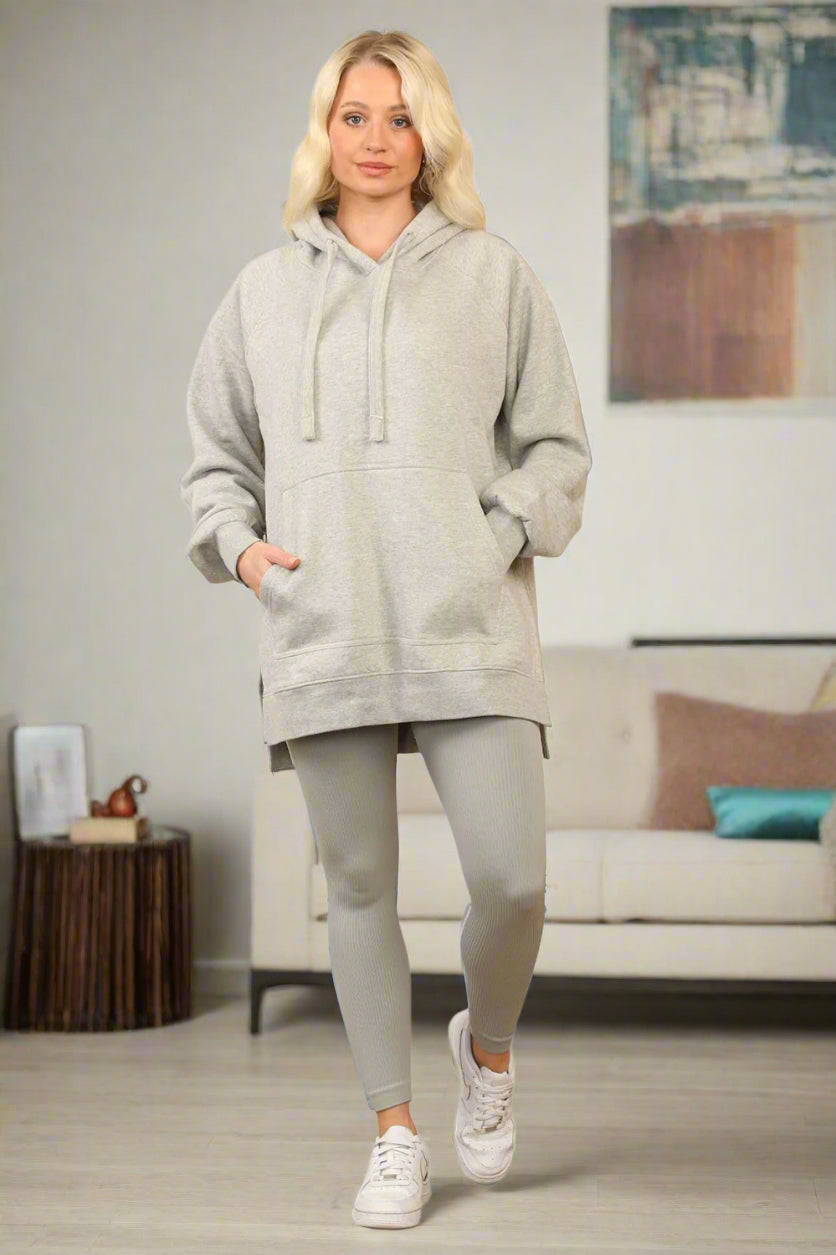 Oversized Hoodie | Winter Season  Grey Color | Pocket Hoodie