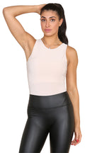 Slinky Racer Round Neck Double Layered Top Bodysuit - AX Labels