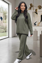 Stitched Stylish 2-Piece Knitted Lounge Comfort Co-Ord Set