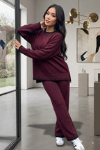 Stitched Stylish 2-Piece Knitted Lounge Comfort Co-Ord Set